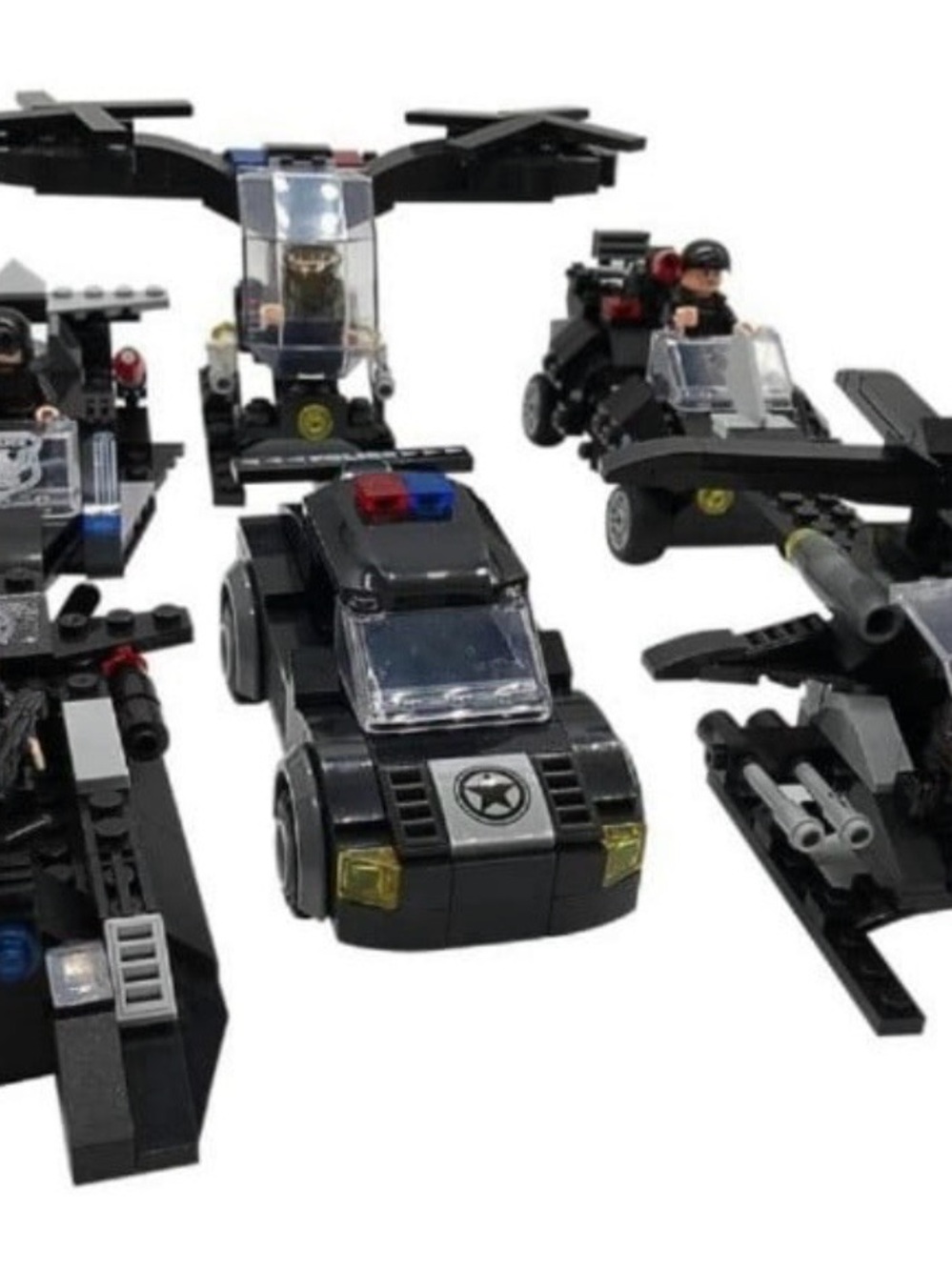 Black Kids Tactical Vehicle Building Set with Mini Figures